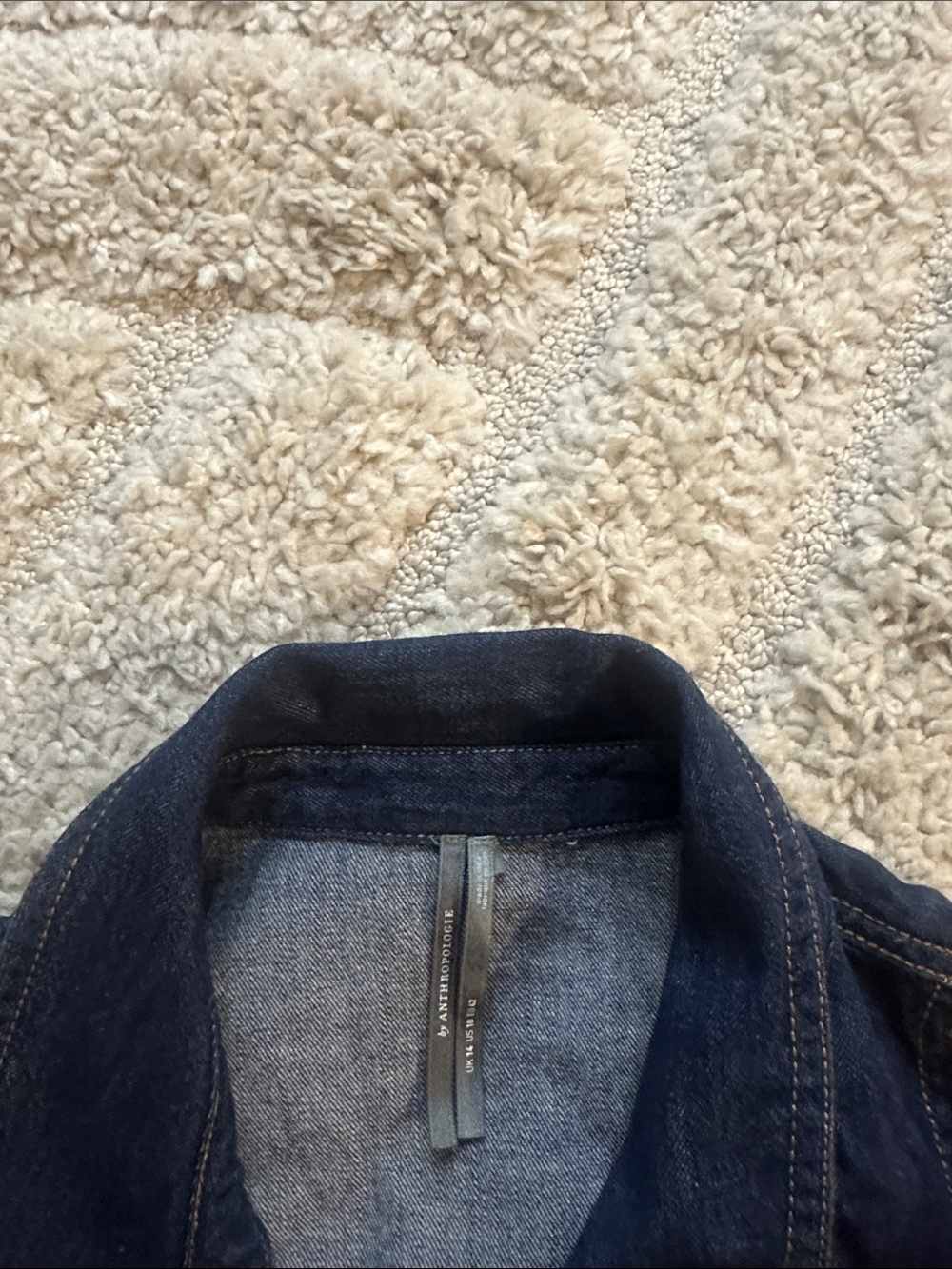 Anthropologie Dark Wash Denim Button-Front Mini Dress - Picture 2 of 11